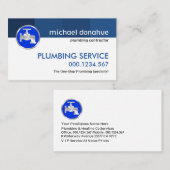 シンプルミニマル青い水線配管 名刺 (正面/裏面)
