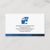 シンプルミニマル青ストライプ電気 名刺 (裏面)