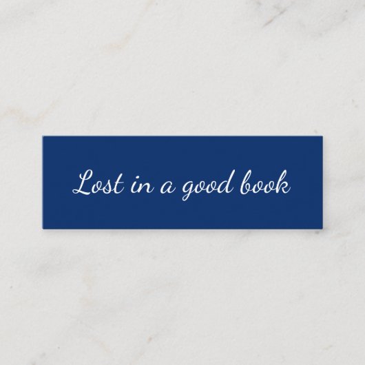 シンプルミニマル青ブックマーク スキニー名刺 (正面)