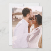 シンプルミニマル青2枚の写真結婚 セーブザデート (裏面)