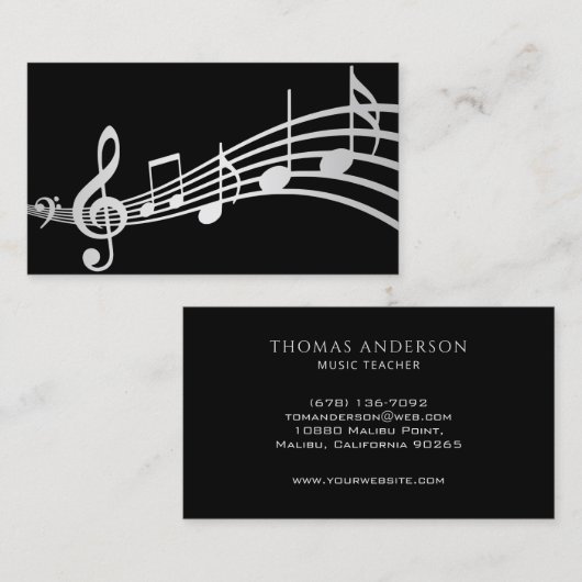シンプルミニマル音符 |名刺 名刺 (正面/裏面)
