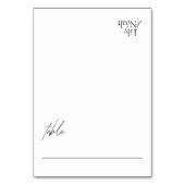 シンプルミニマル黒と白の結婚座席表 テーブルナンバー (正面)