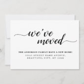 シンプルミニマル黒引っ越しました新しいホームムービング 案内状 (正面)