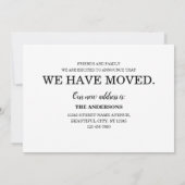 シンプルミニマル黒引っ越しました新しいホームムービング 案内状 (裏面)