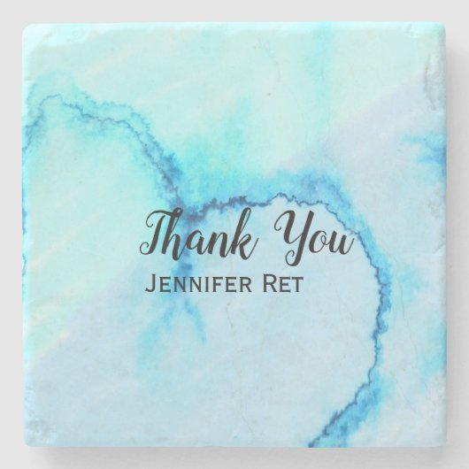 シンプルミニマル黒感謝してい書名 ストーンコースター (正面)