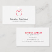 シンプルミニマル黒白アップル先生 名刺 (正面/裏面)