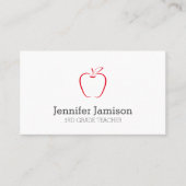 シンプルミニマル黒白アップル先生 名刺 (正面)