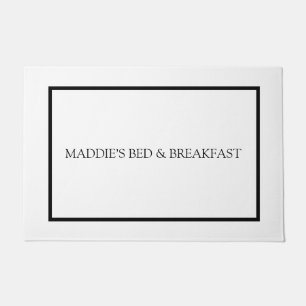 シンプルミニマル黒白モノグラム ドアマット