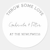 シンプルミニマル黒白結婚の感謝 ラウンドシール (正面)