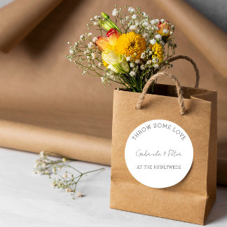 シンプルミニマル黒白結婚の感謝 ラウンドシール