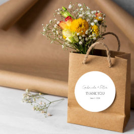 シンプルミニマル黒白結婚の感謝 ラウンドシール