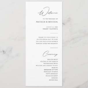 シンプルミニマル黒白結婚式 プログラム