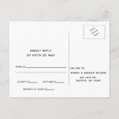 シンプルミニマル黒白結婚書 インビテーションポストカード (裏面)
