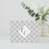 シンプルミニマル黒白結婚書 インビテーションポストカード (スタンド正面)