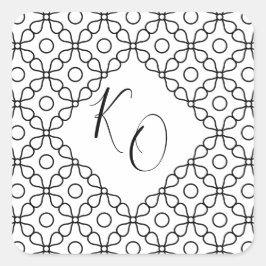 シンプルミニマル黒白結婚書 スクエアシール