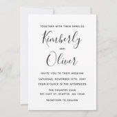 シンプルミニマル黒白結婚書 招待状 (正面)