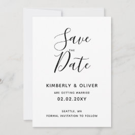 シンプルミニマル黒白結婚書 招待状