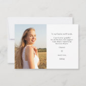 シンプルミニマル黒金ゴールド卒業 サンキューカード (裏面)