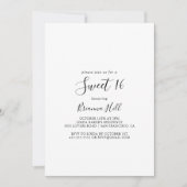シンプルミニマル16誕生日パーティー 招待状 (正面)