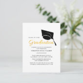 シンプルミニマル2025卒業パーティー インビテーションポストカード (スタンド正面)