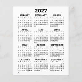 シンプルミニマル2027年カレンダー チラシ
