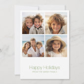 シンプルミニマル4枚の写真 – Zen Arch Green White シーズンカード (正面)