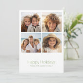 シンプルミニマル4枚の写真 – Zen Arch Green White シーズンカード (スタンド正面)