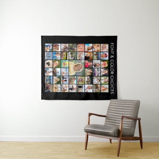 シンプルミニマル45フォトコラージュパーソナライズされた タペストリー (インサイチュ(横))