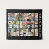 シンプルミニマル45フォトコラージュパーソナライズされた タペストリー (正面(横))