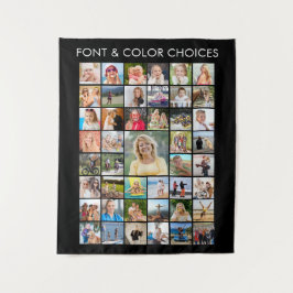 シンプルミニマル45フォトコラージュパーソナライズされた タペストリー