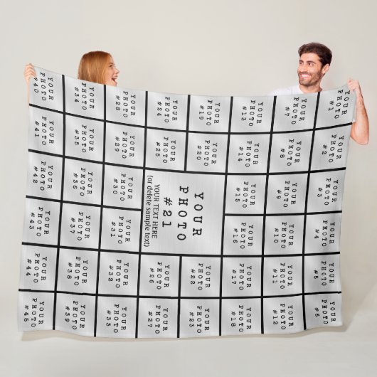 シンプルミニマル45フォトコラージュパーソナライズされた フリースブランケット (インサイチュ)