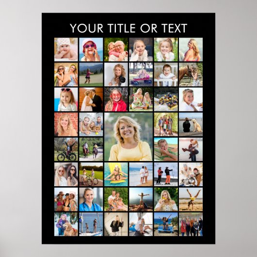 シンプルミニマル45フォトコラージュパーソナライズされた ポスター (正面)