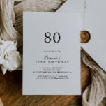 シンプルミニマル80th誕生日パーティー 招待状<br><div class="desc">このミニマシンプルリスト80th誕生日パーティーの招待は、誕生日パーティーにモダン最適である。とエレガントデザインはシンプル、クラシックとスクリプトのタイポグラフィを白黒で表す。</div>