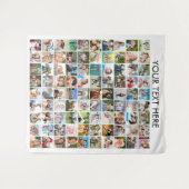 シンプルミニマル90フォトコラージュパーソナライズされた タペストリー (正面(横))