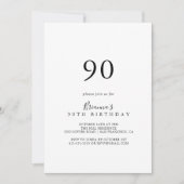 シンプルミニマル90th誕生日パーティー 招待状 (正面)