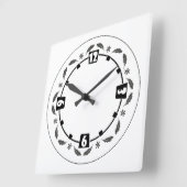 シンプルミニマル、 スクエア壁時計 (傾斜)