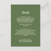 シンプルミニマル|ダーク結婚セージ詳細 エンクロージャーカード (正面)