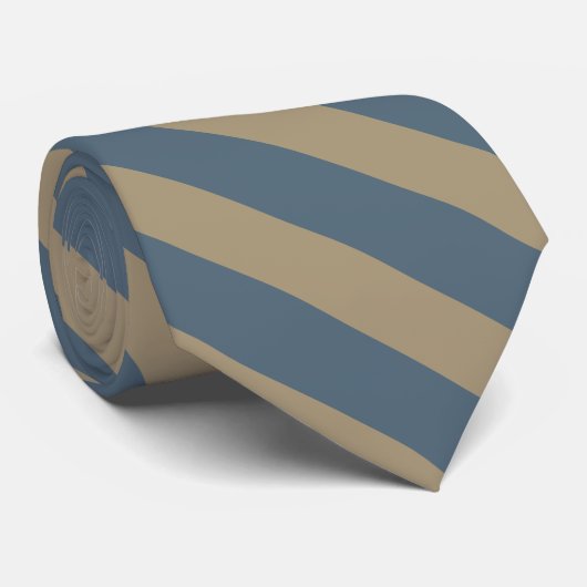 シンプルミニマル・ブルーとベージュストライプの ネクタイ (ロール)
