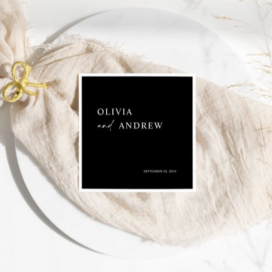 シンプルミニマル&モダン |の結婚ナプキンス スタンダードカクテルナプキン