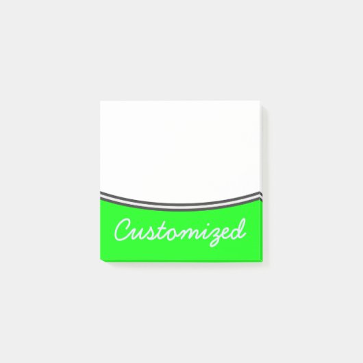 、シンプルミニマル、ライムの背景 + ラベンダーの名前 ポストイット (正面)