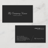 シンプルミニマル、ラグジュアリー、プレミアム、ブラック 名刺 (正面/裏面)