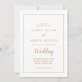 シンプルミニマル|金ゴールドインフォーマルPhotoFrame結婚's 招待状 (正面)