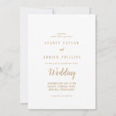 シンプルミニマル|金ゴールドフォトインフォーマル結婚ズ 招待状 (正面)