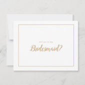 シンプルミニマル|金ゴールドフレームは私のブライドメイド ノートカード (正面)