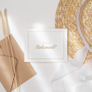 シンプルミニマル 金ゴールドフレームは私のブライドメイド ノートカード