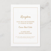 シンプルミニマル|金ゴールドフレーム披露宴 エンクロージャーカード (正面)