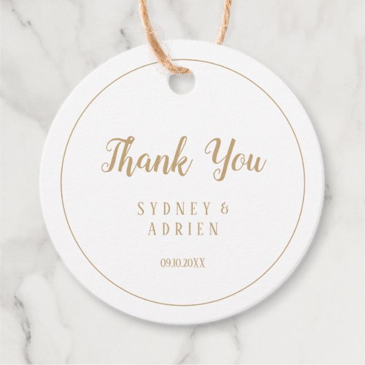 シンプルミニマル|金ゴールドフレ結婚ーム フェイバータグ (正面)