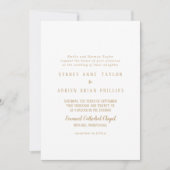 シンプルミニマル|金ゴールド写真伝統的結婚ズ 招待状 (正面)