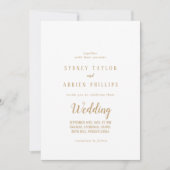 シンプルミニマル|金ゴールド前後結婚の 招待状 (正面)