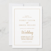 シンプルミニマル|金ゴールド非公式フレー結婚ム 招待状 (正面)